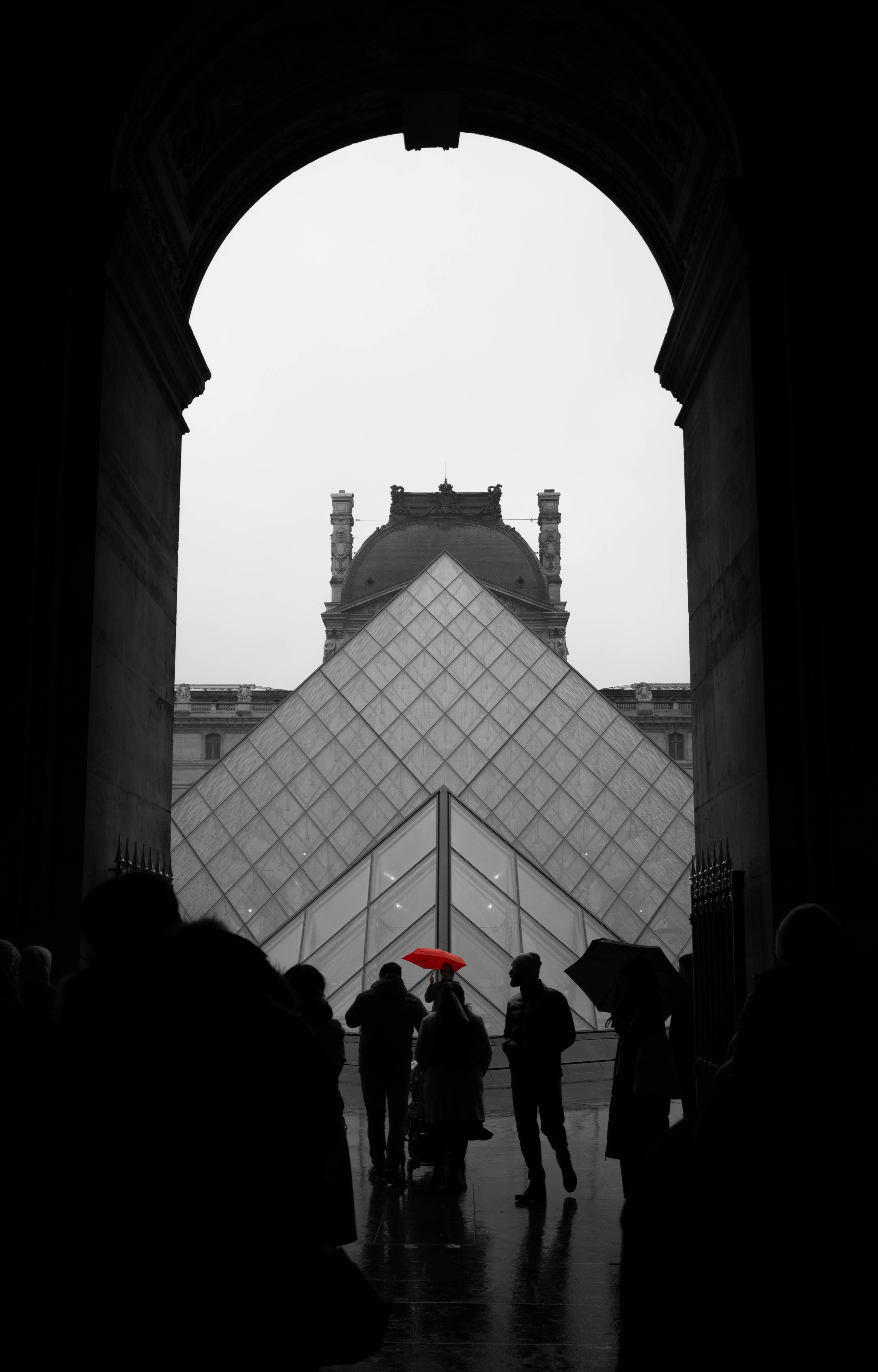 The pyrapid of the Louvre museum in Paris